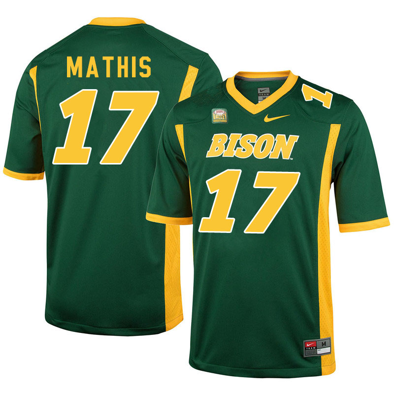 Men #17 Zach Mathis North Dakota State Bison College Football Jerseys Sale-Green